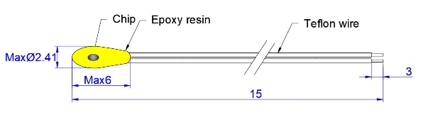 Mf5a Yellow Epoxy Bead Temp-Measurement Ntc Thermistor Series