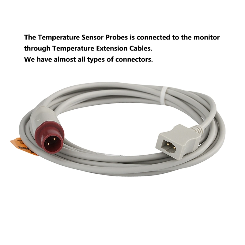 Customized Medical Temperature Sensor Probe Medical Cable for Philips 2p