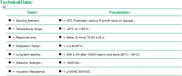 Factory Direct Supply Temperature Sensing 10K 3950 Ntc Temperature Sensor Mfp-2 Series